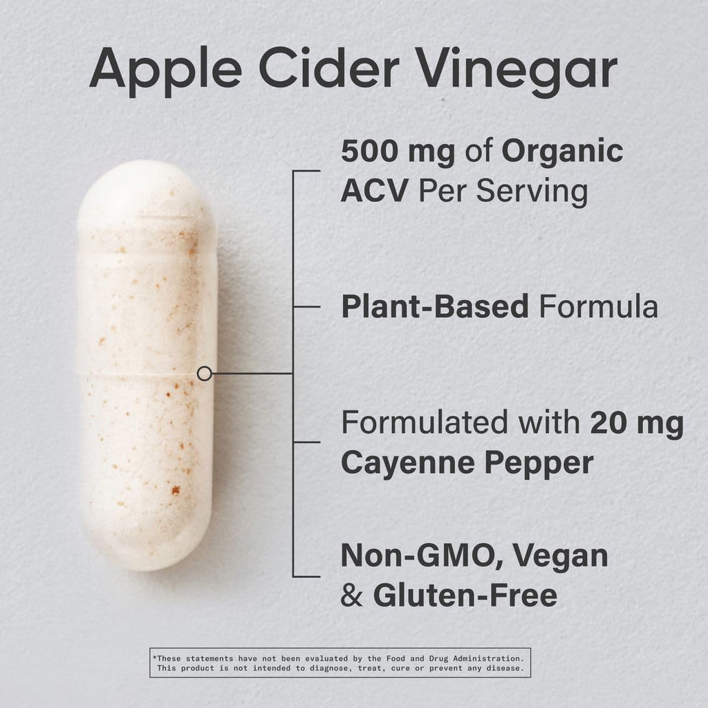 Sports Research Apple Cider Vinegar with Cayenne Pepper - Organic Fermented Apple Cider, Non-GMO Project Verified & Vegan (120 Veggie Capsules)