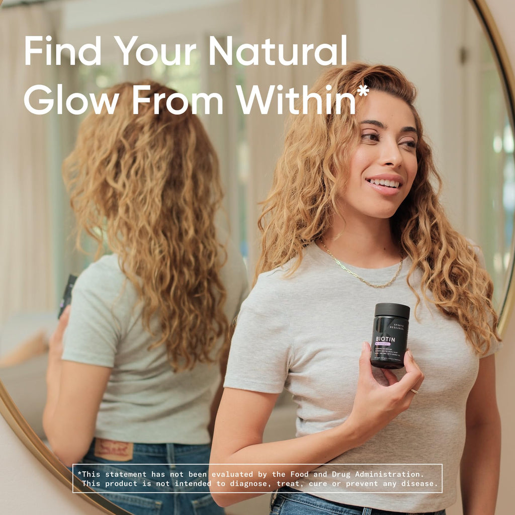 Sports Research Biotin 5000mcg with Organic Coconut Oil | Hair & Skin Support
