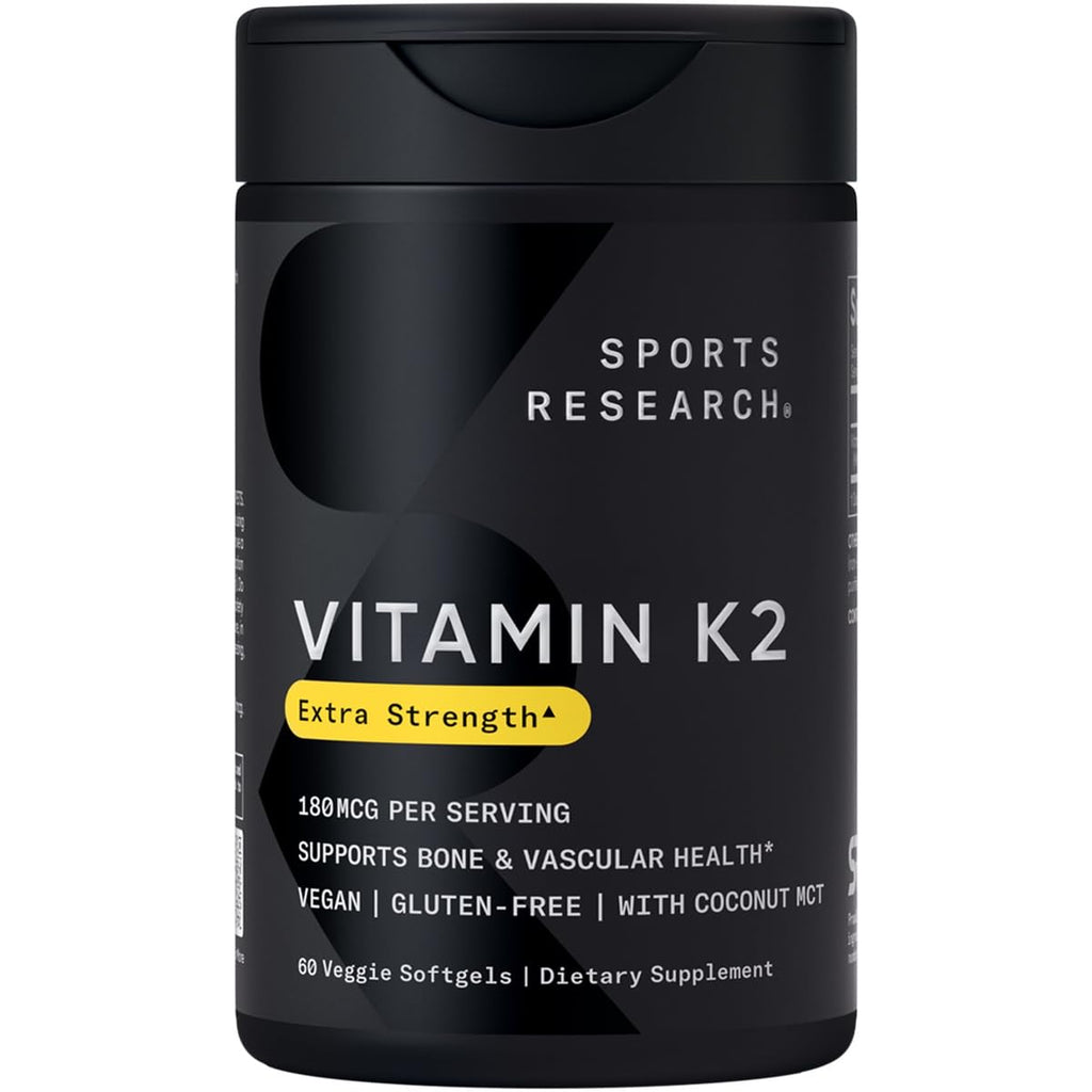 Vitamin K2 MK7 180mcg with Coconut Oil – 60 Veggie Softgels | Sports Research