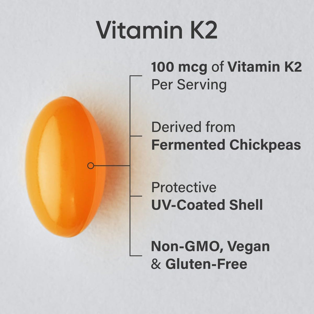 Sports Research Vitamin K2 MK-7 100mcg in Coconut MCT Oil – 120 Veggie Softgels