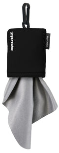 SPUDZ Classic Microfiber Lens Cleaner – Clip-On Pouch (2-Pack) for Binoculars, Glasses & Screens | Black 6x6 in