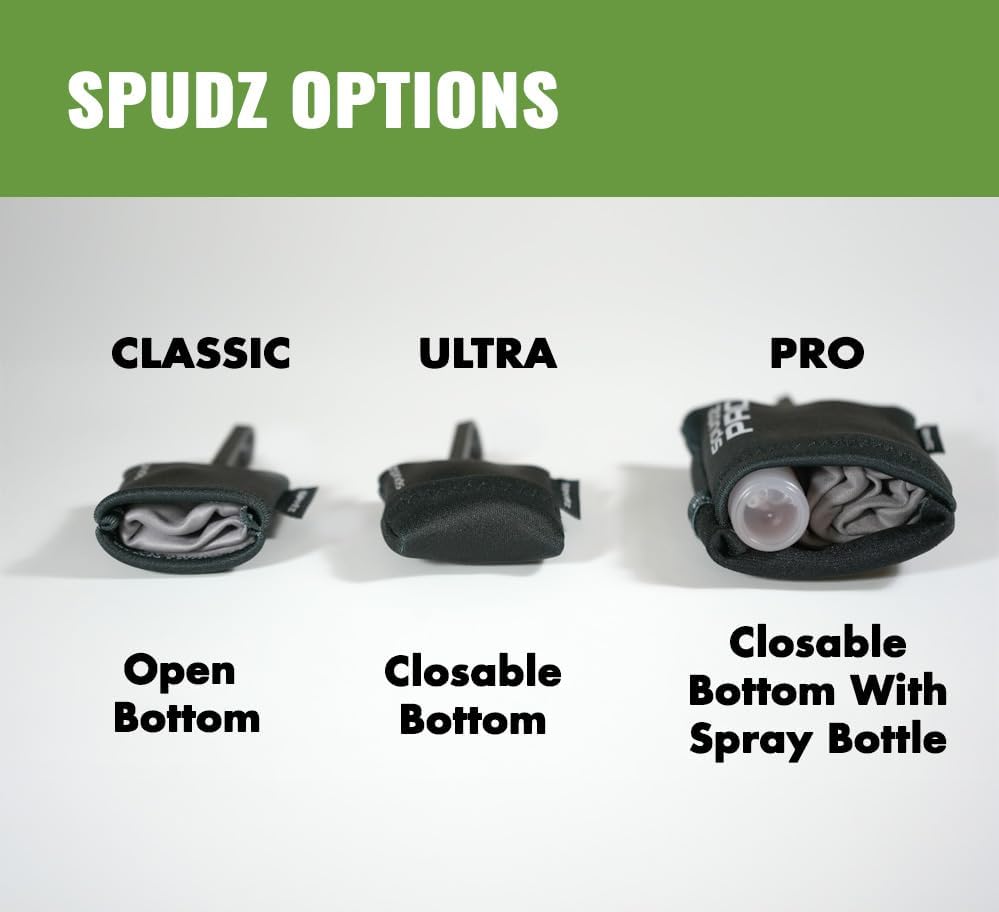 SPUDZ Ultra Microfiber Lens Cleaner – Closable Pouch, Clip-On, 6x6 in (2-Pack) – Optics, Scopes, Glasses