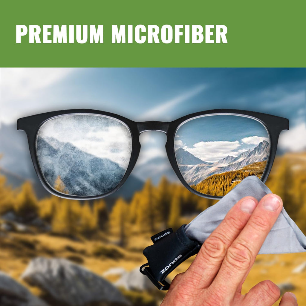 SPUDZ Ultra Microfiber Lens Cleaner – Closable Pouch, Clip-On, Washable – for Optics, Scopes, Glasses | Blaze Orange, 6 x 6 Inch