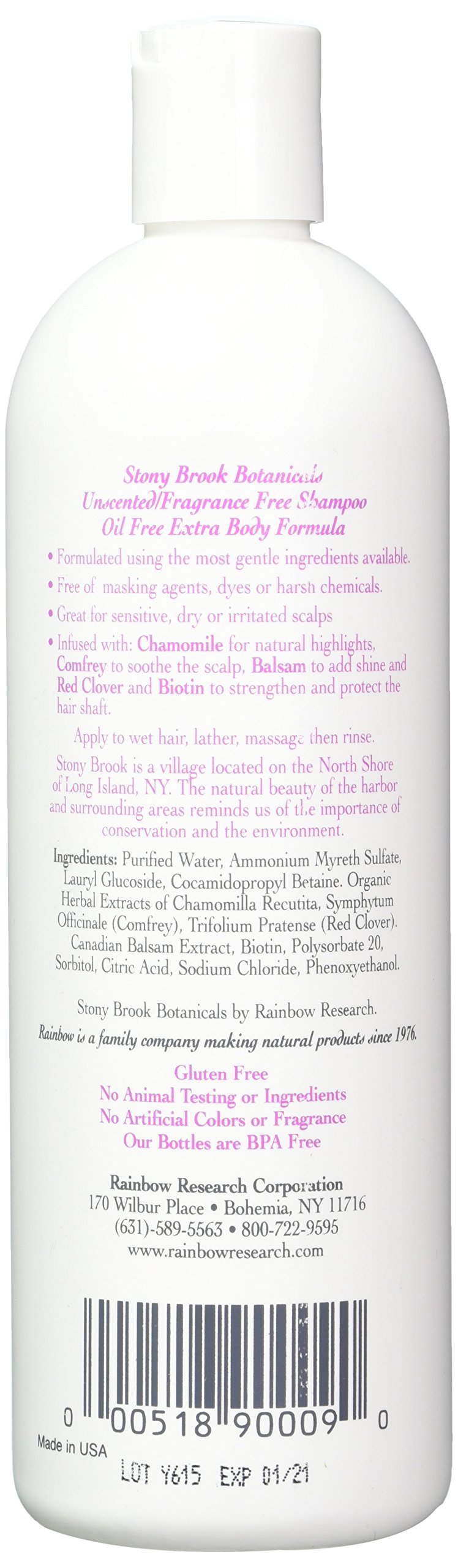 Stoney Brook Shampoo Unscented 16 oz – 3 Pack | Oil-Free, Botanical Blend
