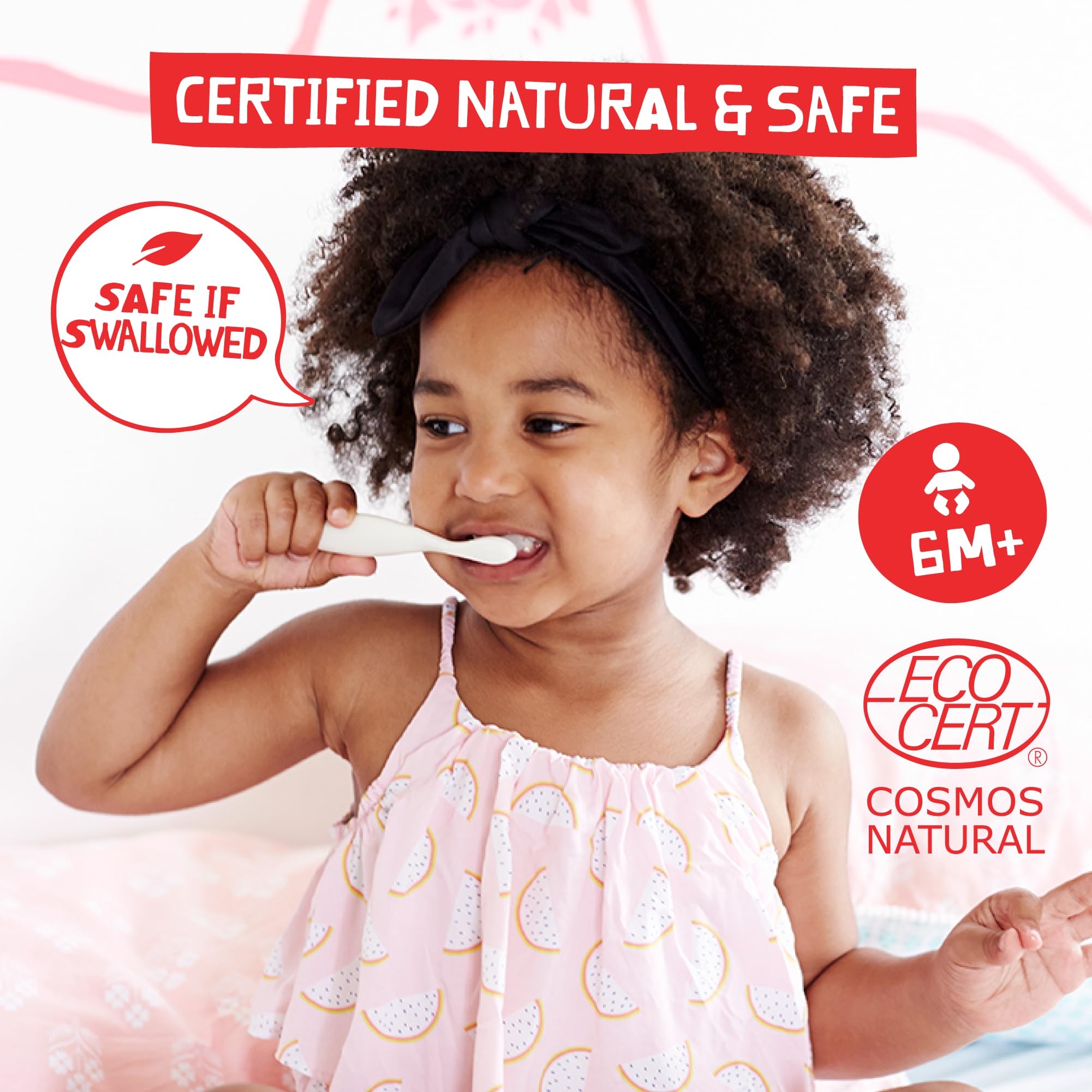 Jack N' Jill Fluoride-Free Baby Toothpaste – 40% Xylitol, Strawberry & Blueberry (Pack of 4)