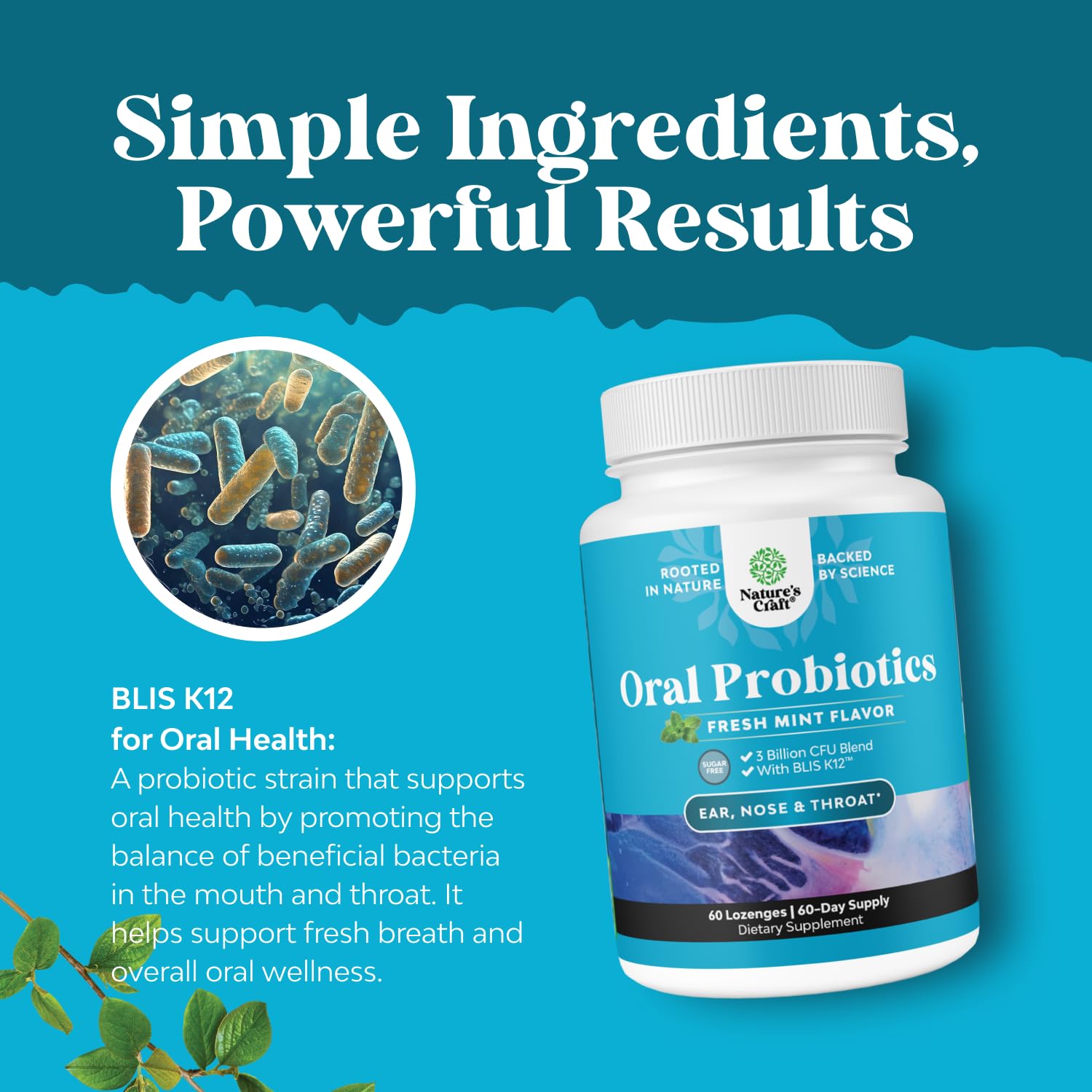 Oral Probiotics for Teeth & Gums - BLIS K12 Mint Lozenges 60ct