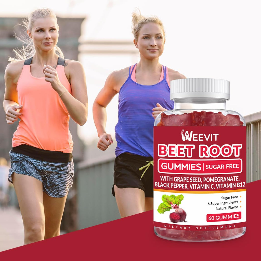 Sugar Free Beet Gummies with Grape Seed, Pomegranate & Vitamin C | Nitric Oxide Booster