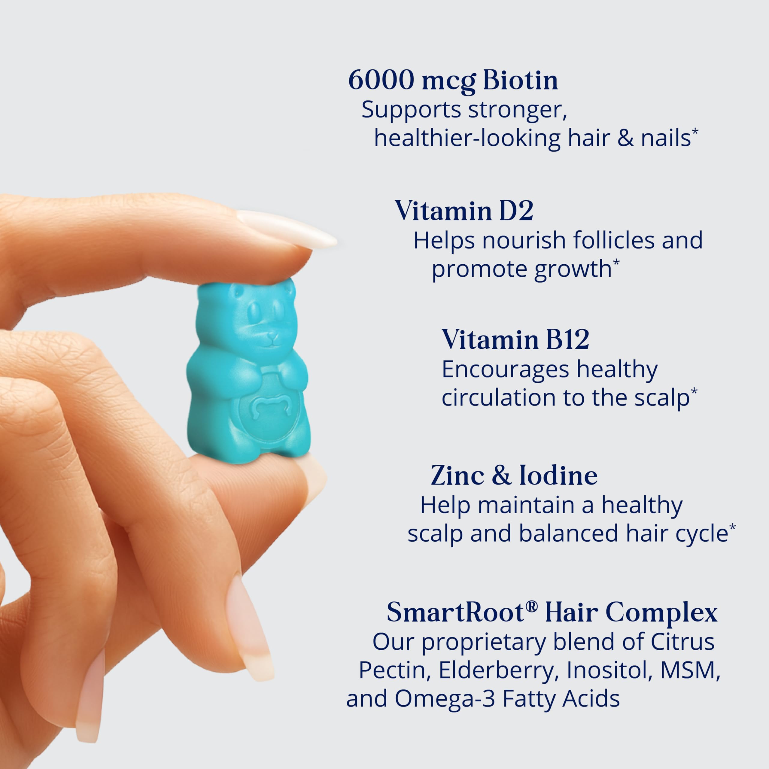 SugarBearPro Hair Vitamin Gummy - 14 Day Supply, 6000mcg Biotin, Growth for Men & Women, Vegan, Kosher, Halal, Cruelty-Free