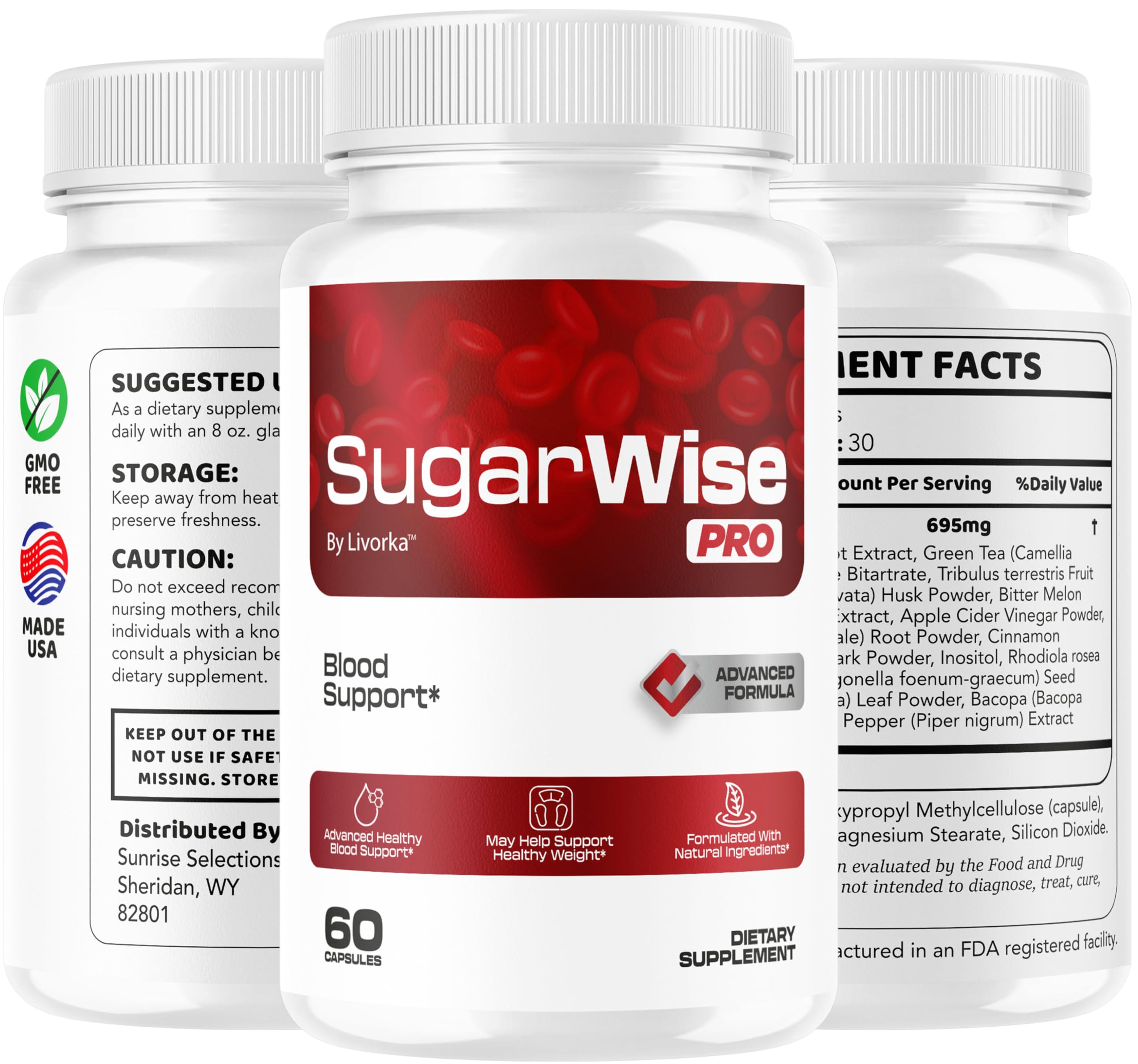 LIVORKA SugarWise Pro Capsules – All-Natural Premium Formula, 300 Capsules (5 Pack)