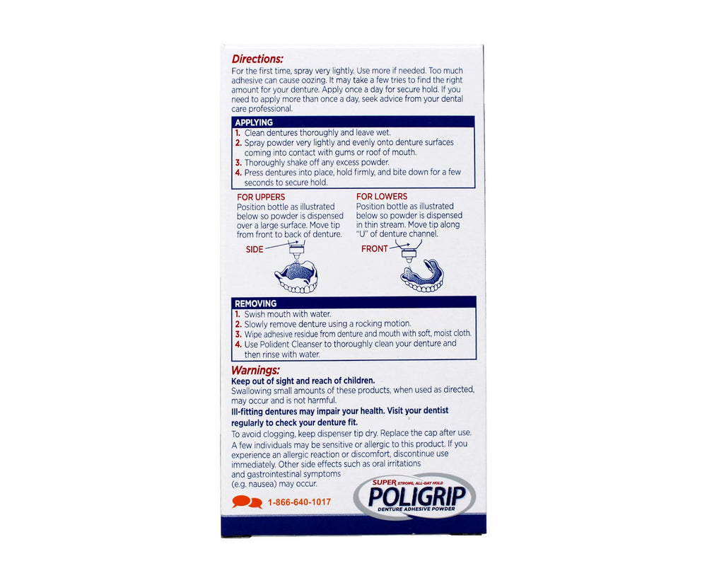 Super Poli-Grip 07801 Denture Powder (Pack of 6) - Strong Hold and Comfort