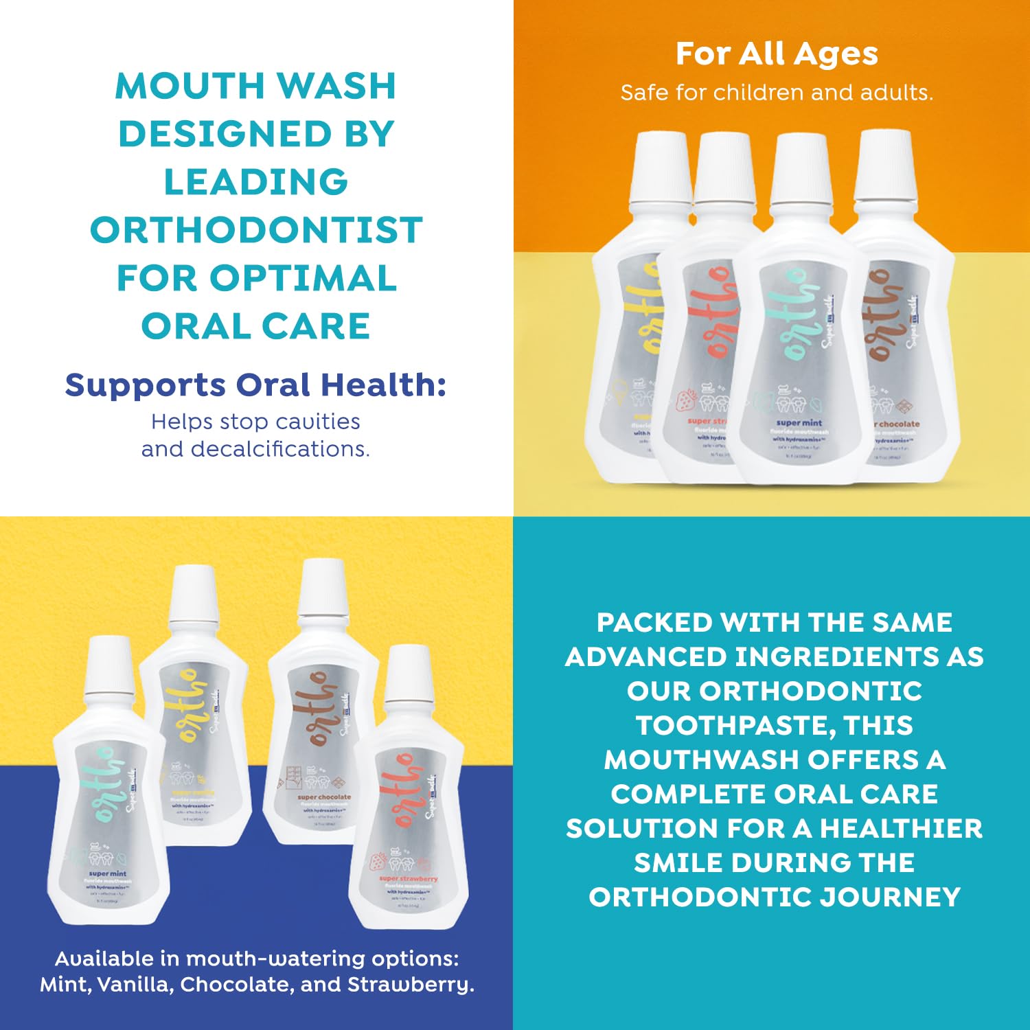 SuperMouth Ortho Mouthwash – Fluoride + Nano-Hydroxyapatite for Braces