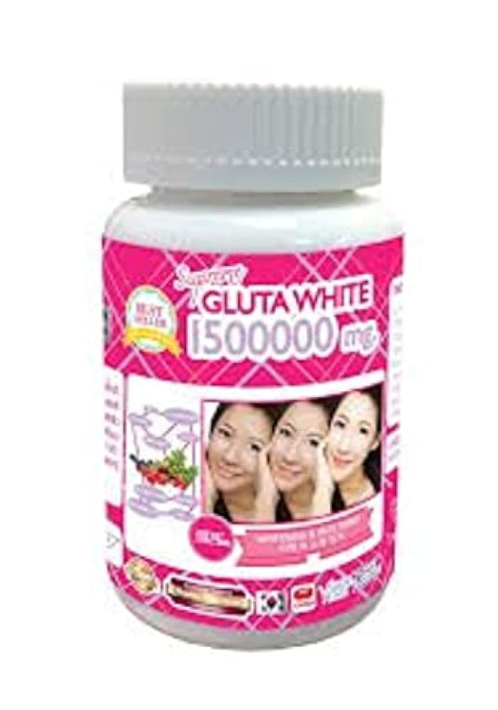 Supreme Gluta White 1500000mg – 1 Bottle (30 Softgels) | Whitening & Anti-Aging