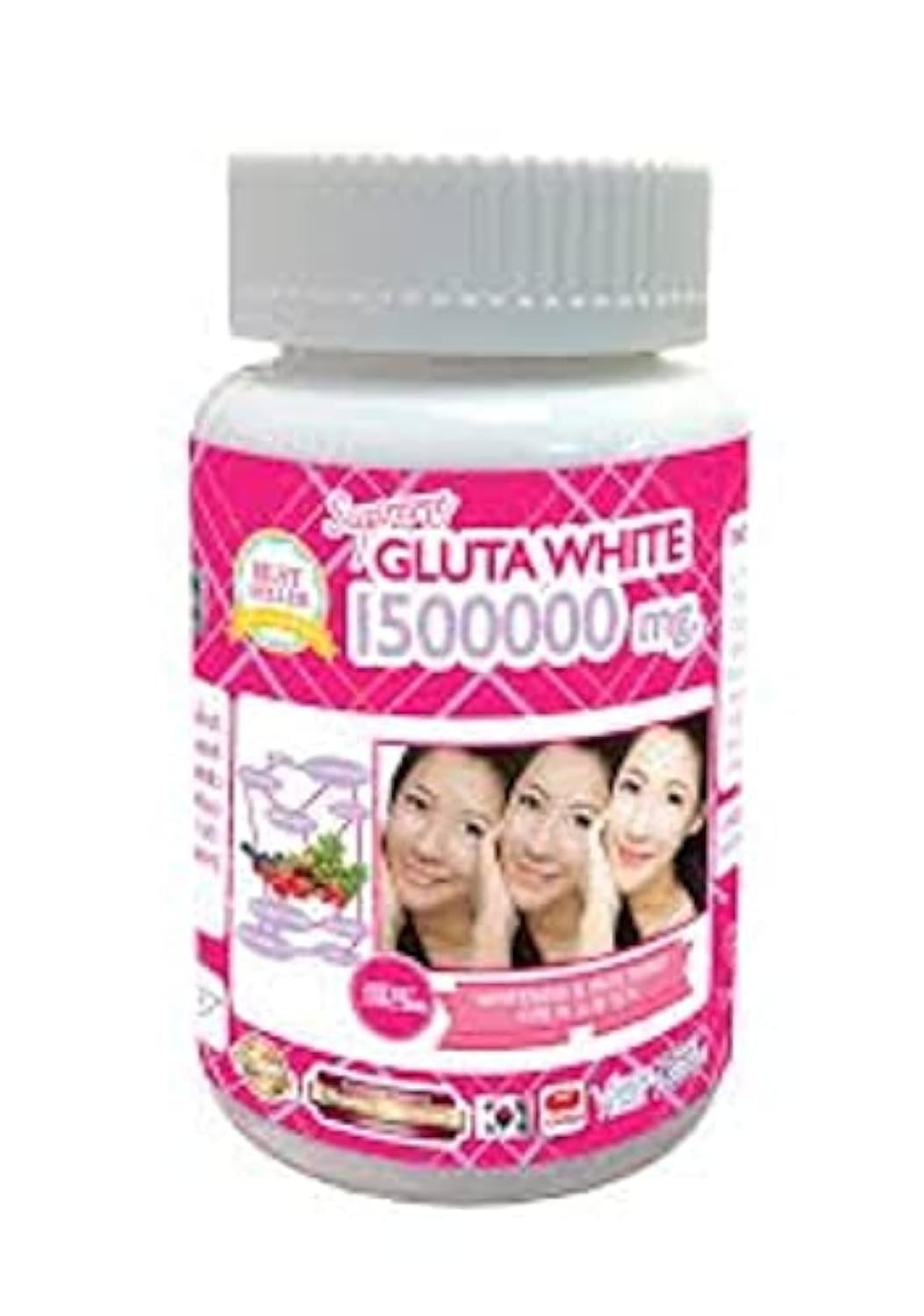 Supreme Gluta White 1500000mg – 1 Bottle (30 Softgels) | Whitening & Anti-Aging