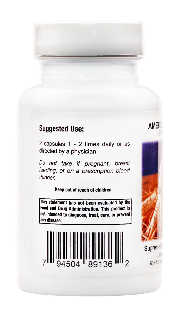 Supreme Nutrition American Ginseng – 60 Vegetarian Capsules