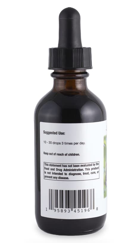 Supreme Nutrition Elderberry Tincture, 2 fl oz | 1.2 ml per Serving | 49 Servings