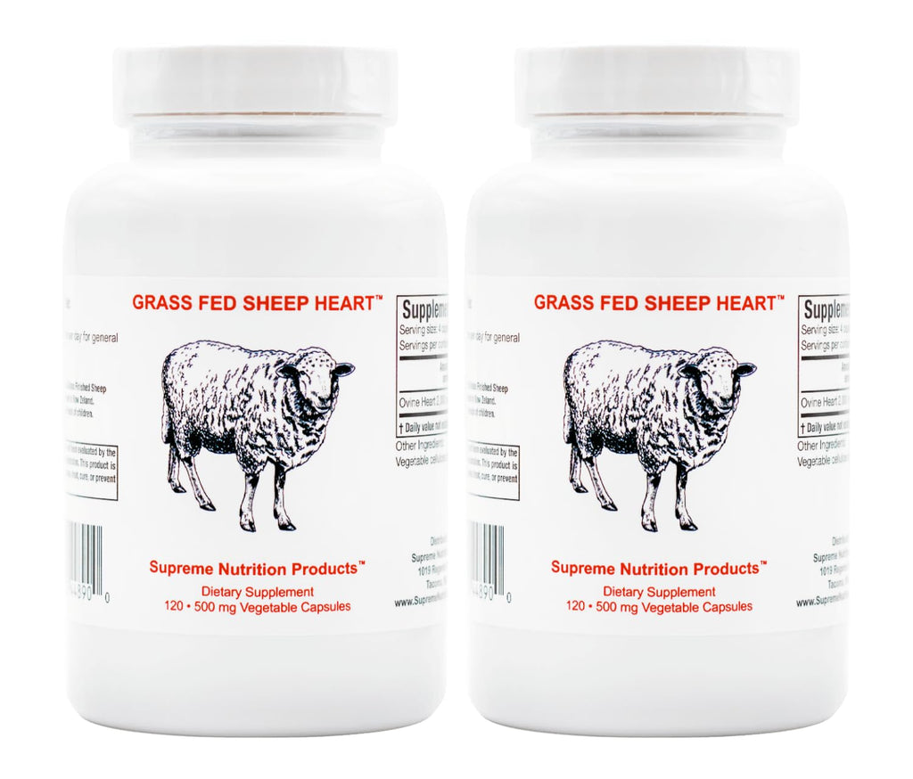 Supreme Nutrition Grass-Fed Sheep Heart Capsules – 120 Ovine Heart (Pack of 2)