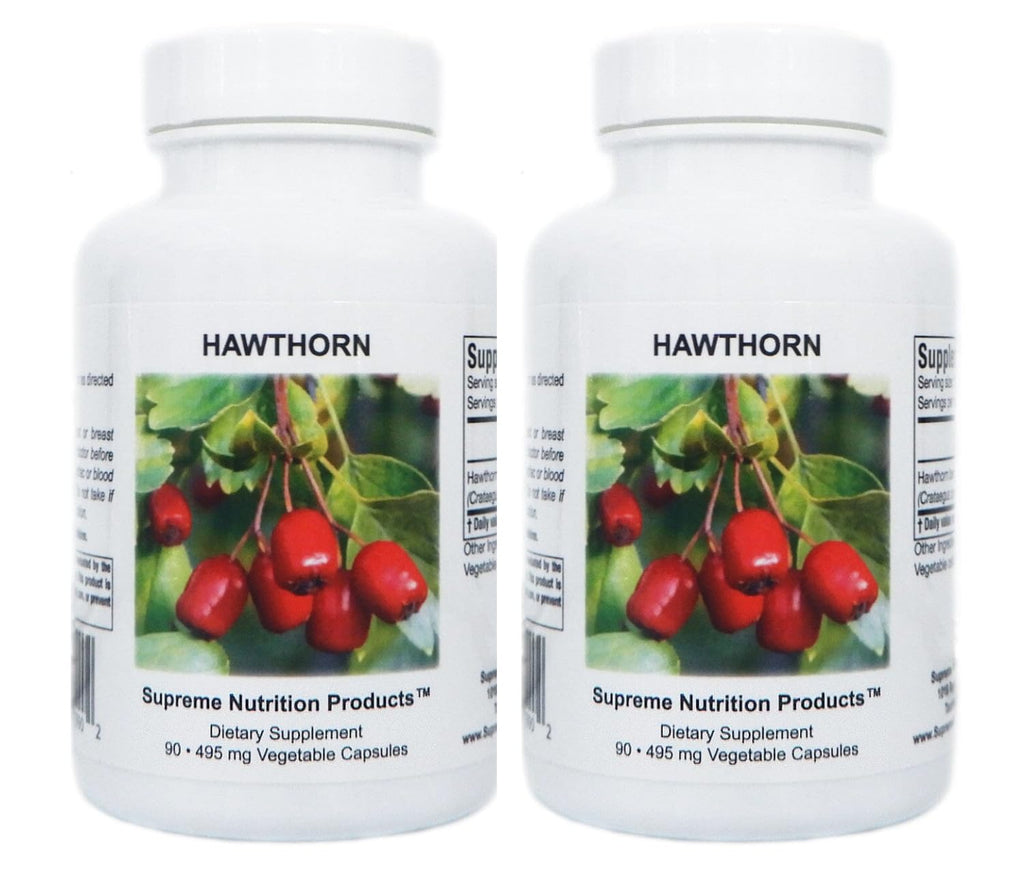 Supreme Nutrition Hawthorn, 90 Pure Hawthorn Berry Vegetarian Capsules (Pack of 2)