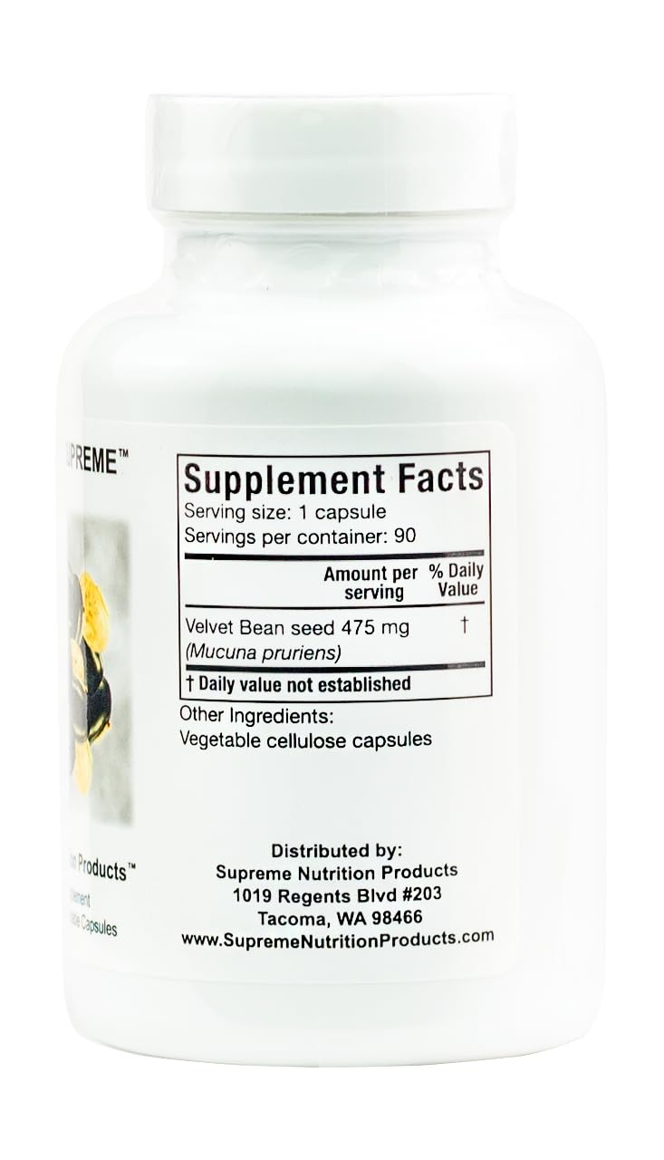Supreme Nutrition Mucuna Supreme - 90 Pure Cowhage Vegetarian Capsules