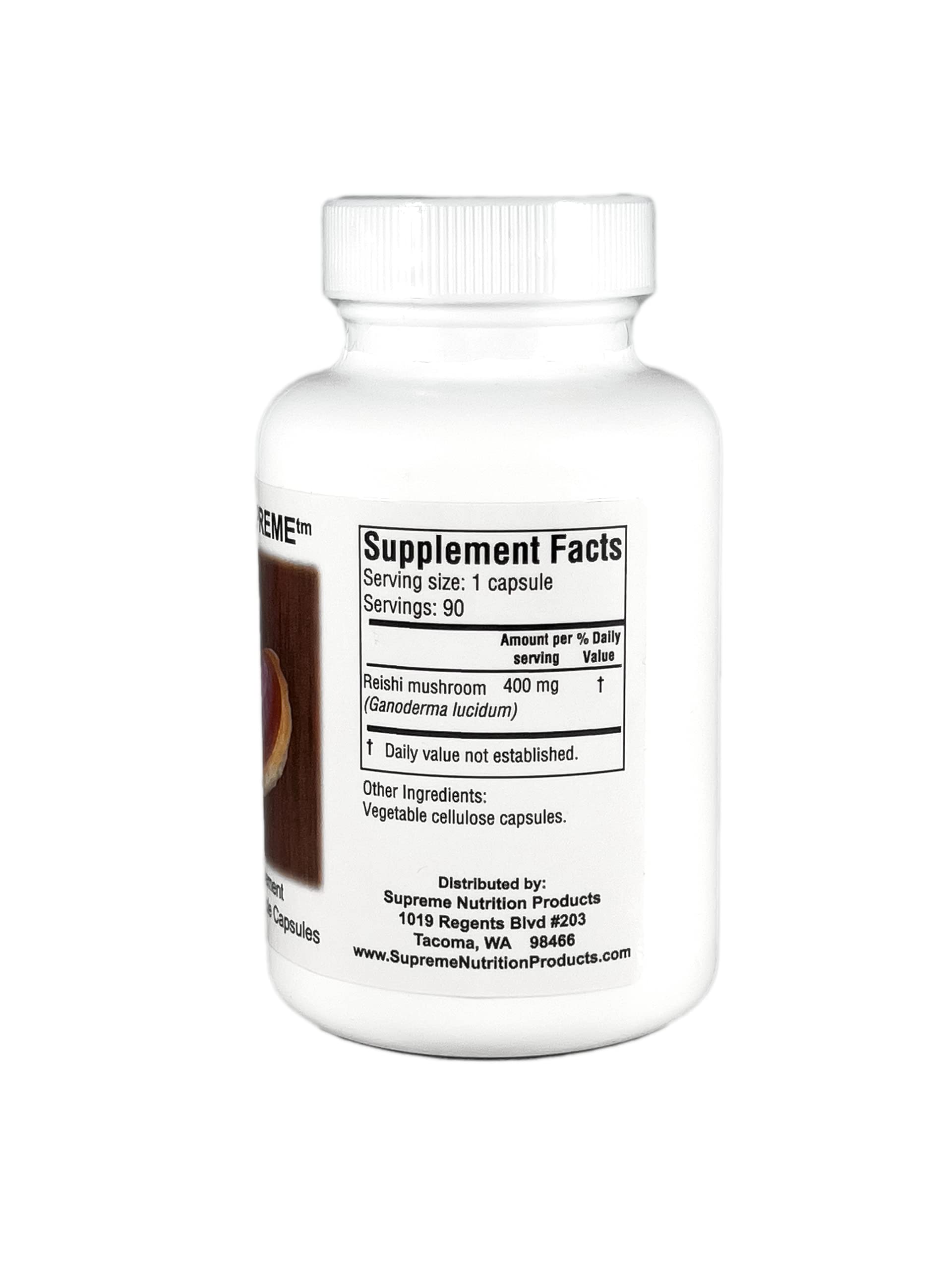 Supreme Nutrition Reishi Supreme – 90 Pure Reishi Mushroom Vegetarian Capsules