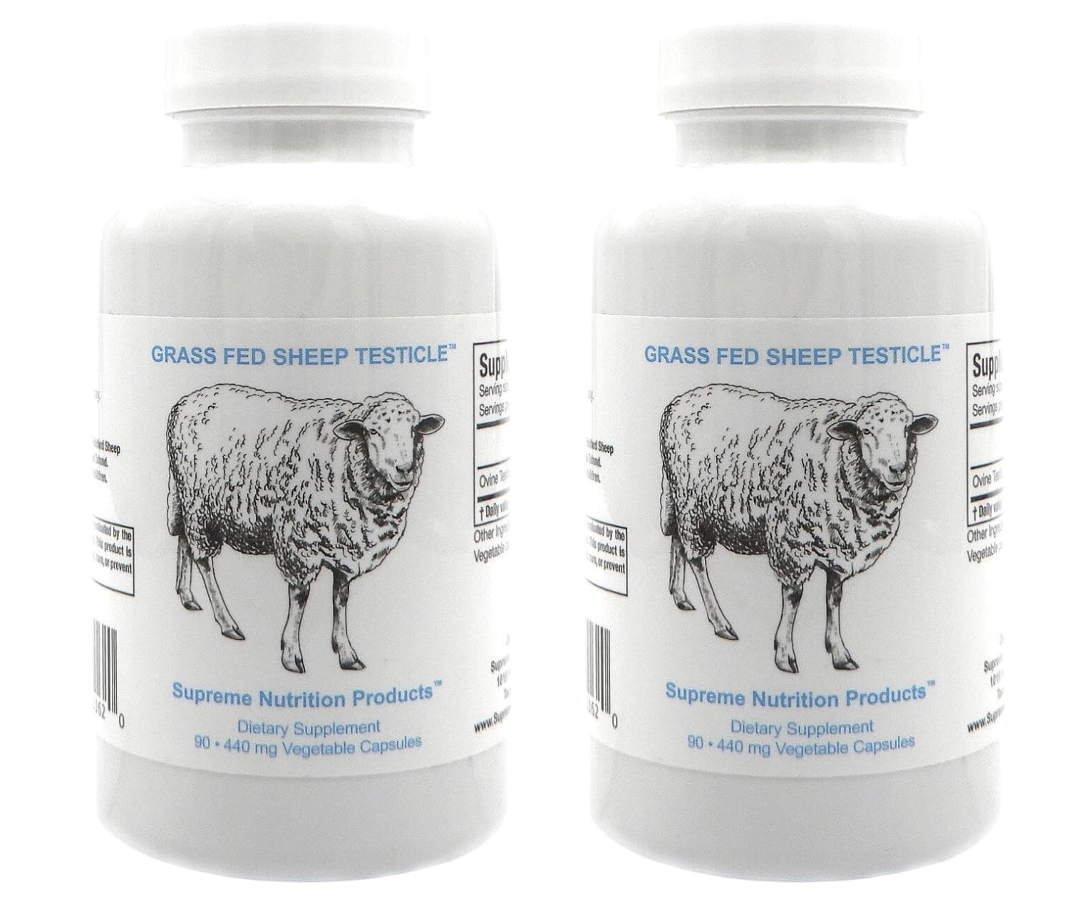 Supreme Nutrition Sheep Testicle – Grass-Fed NZ, 90 Capsules (Pack of 2)