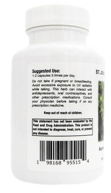 Supreme Nutrition St. John’s Wort Capsules – 90 Count, Pack of 2