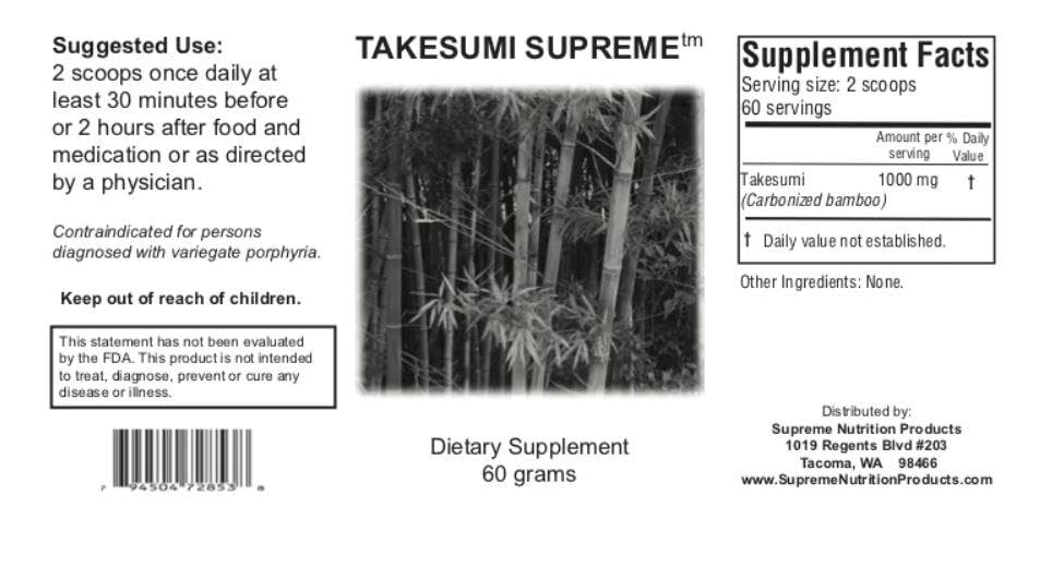 Supreme Nutrition Takesumi Supreme Activated Bamboo Charcoal Powder – Pure 60g