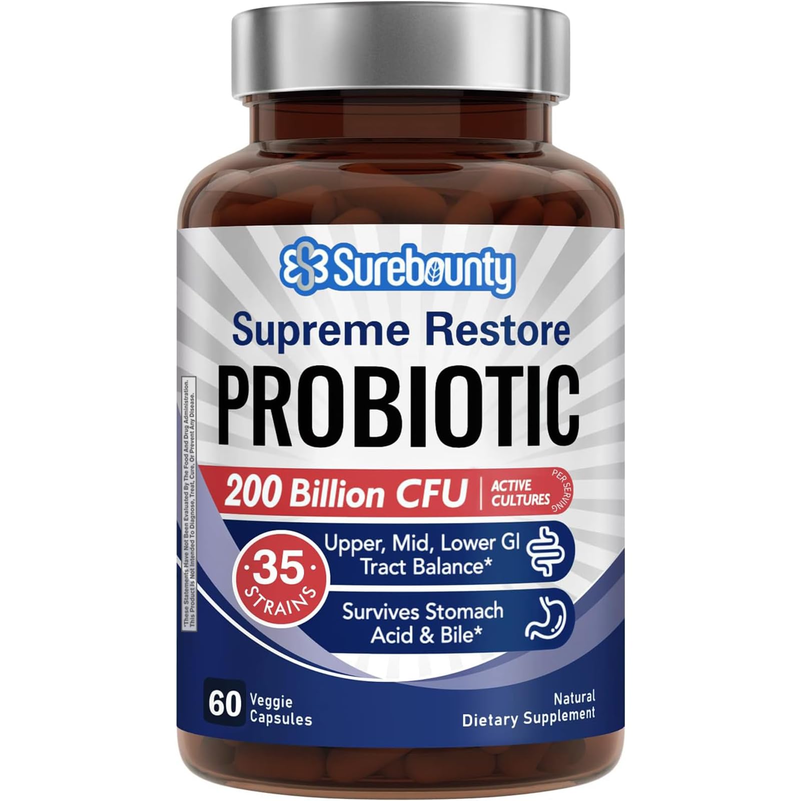 Surebounty Supreme Restore Probiotic – 200B CFU, 35 Strains