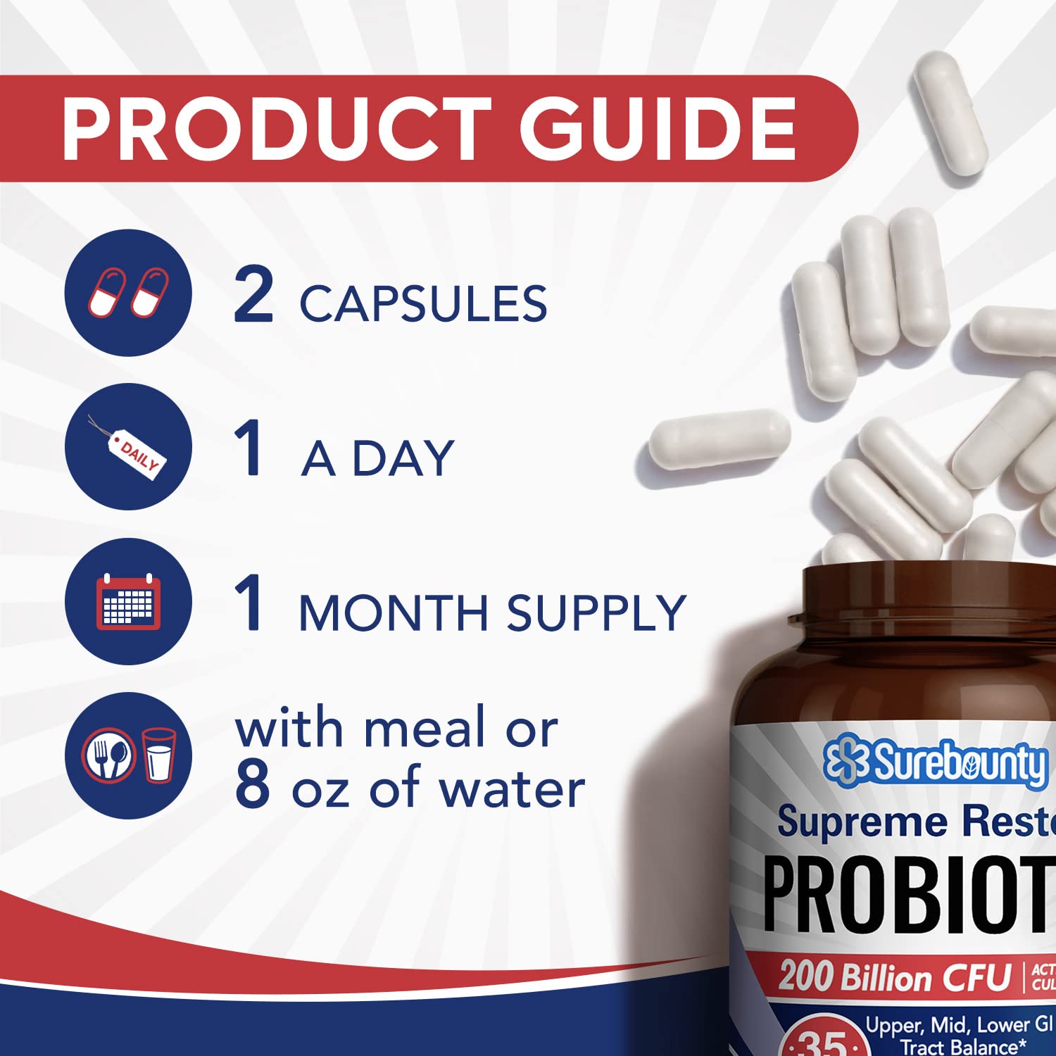 Surebounty Supreme Restore Probiotic – 200B CFU, 35 Strains