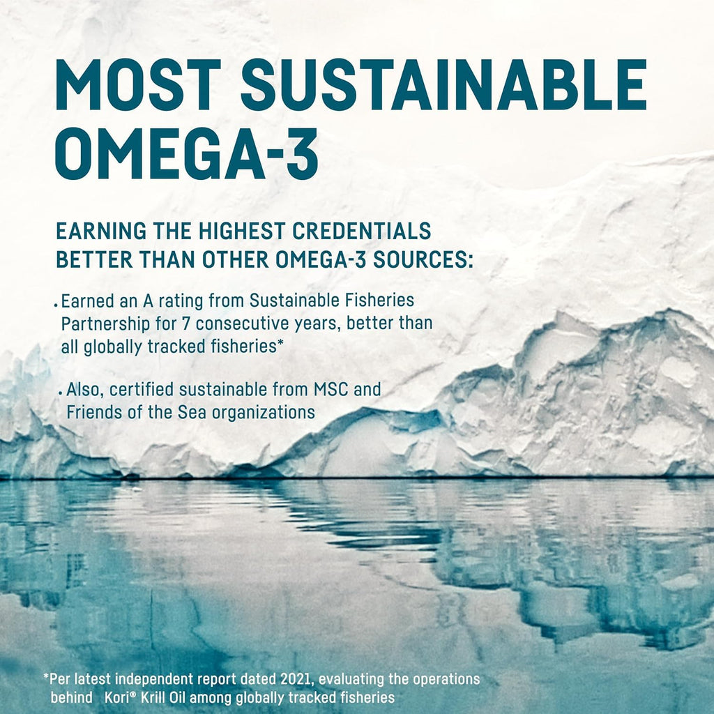 Kori Krill Oil Omega-3 | Antarctic Krill Oil with Superior Absorption | Pack of 3