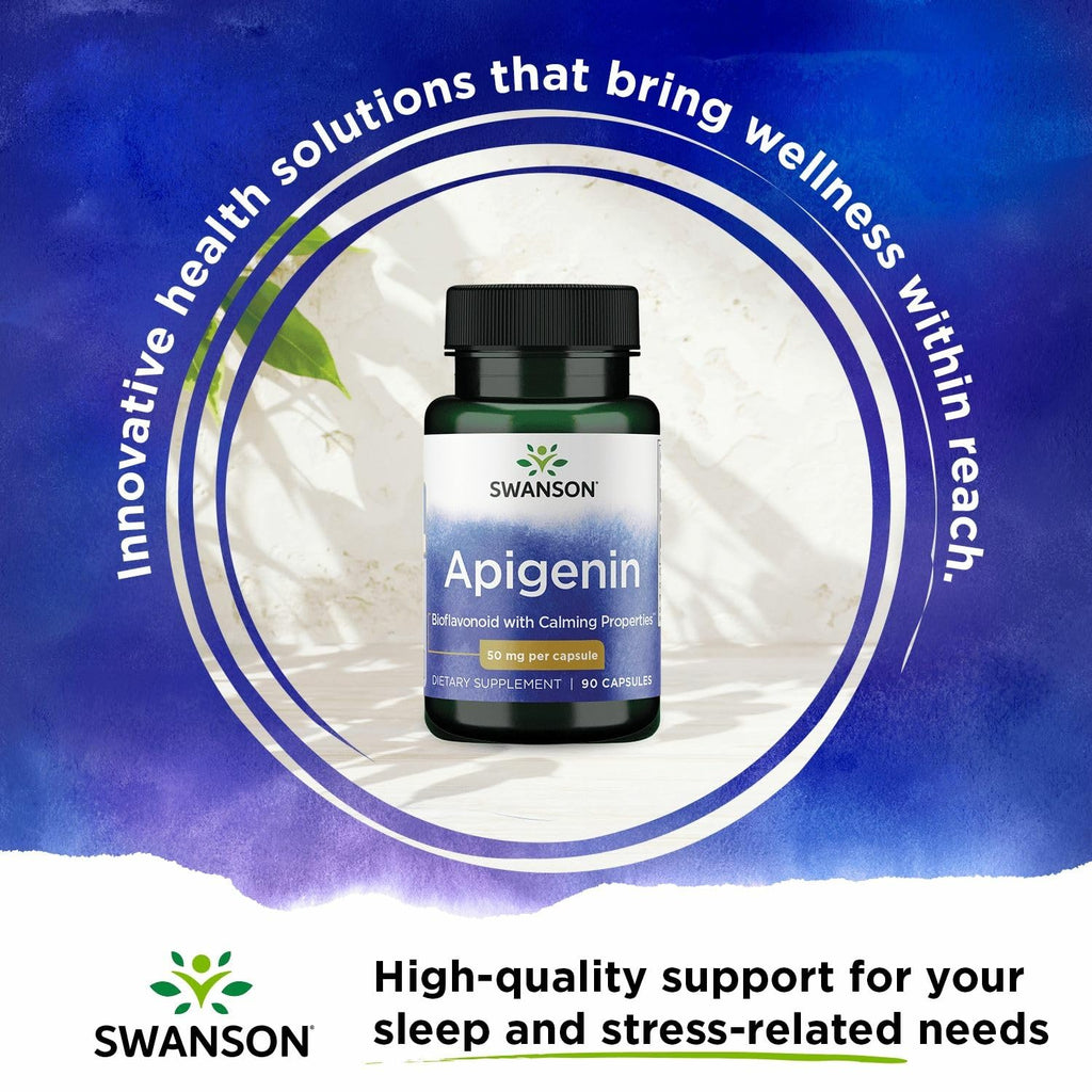 Swanson Apigenin-Bioflavonoid Supplement — Prostate & Sleep Support, 90 Caps, 50 mg Each (4 Pack)