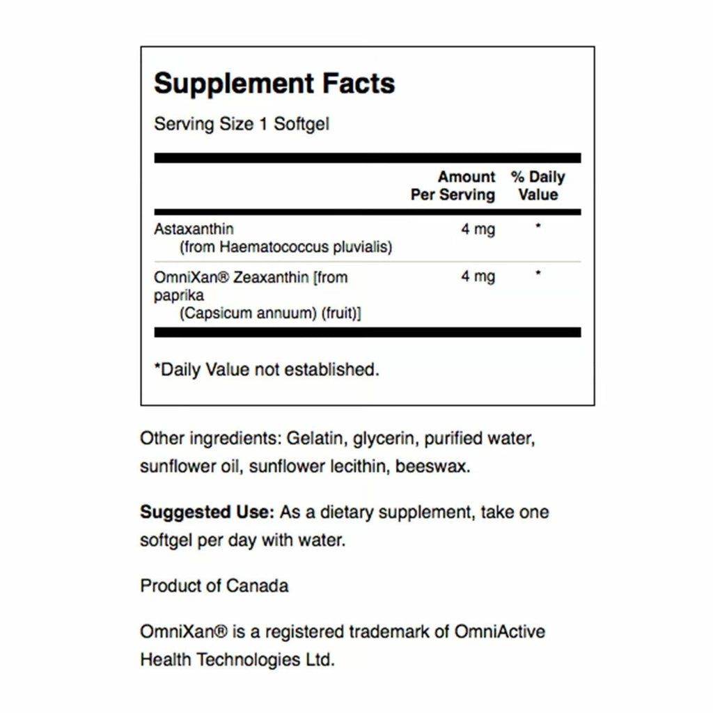 Swanson Astaxanthin & Zeaxanthin Eye Health – 60 Softgels