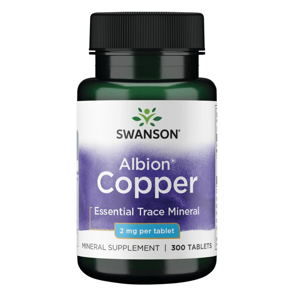 Swanson Copper Mineral Supplement - 2 mg Copper Chelate | Antioxidant & Immune Support - 300 Tablets