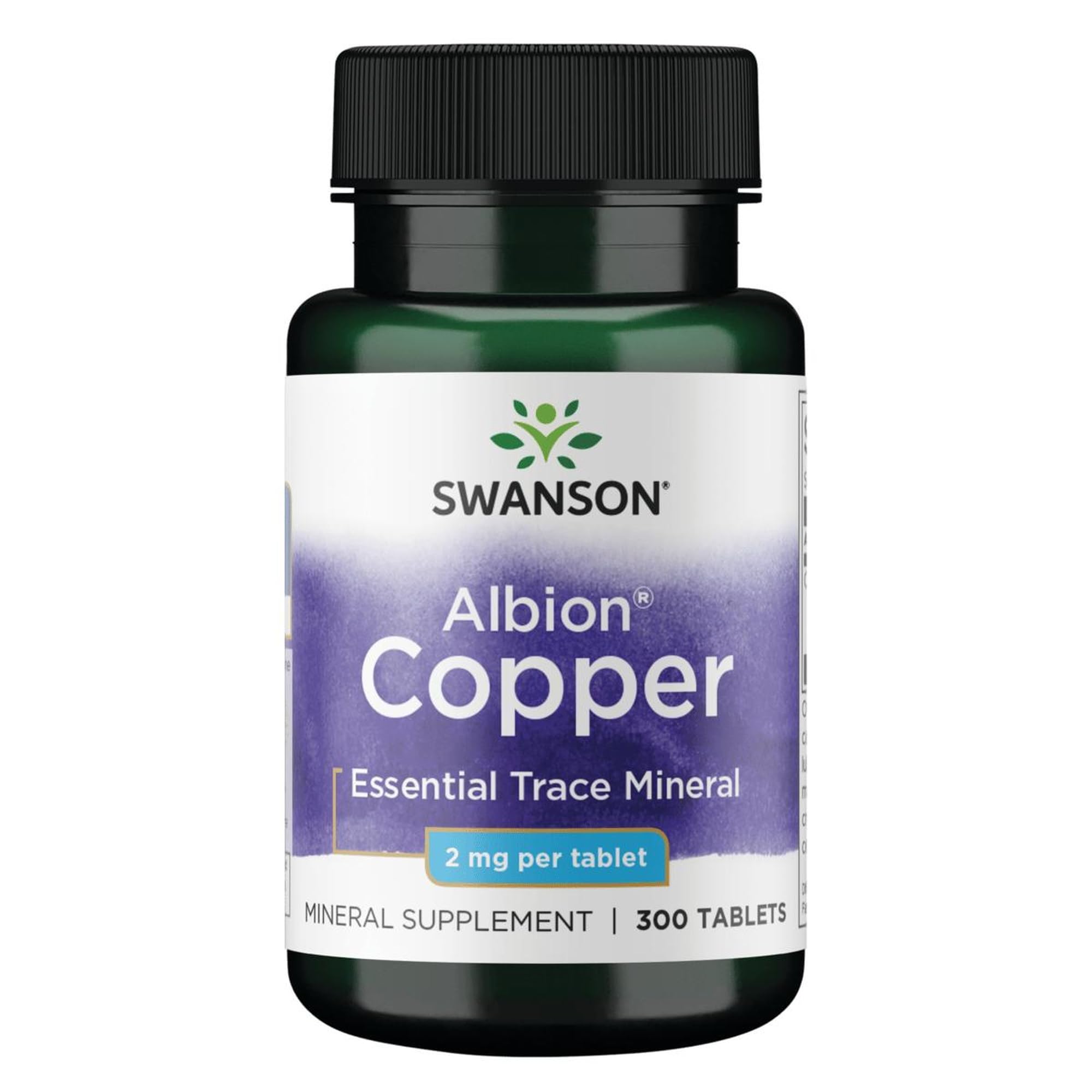 Swanson Copper Mineral Supplement - 2 mg Copper Chelate | Antioxidant & Immune Support - 300 Tablets