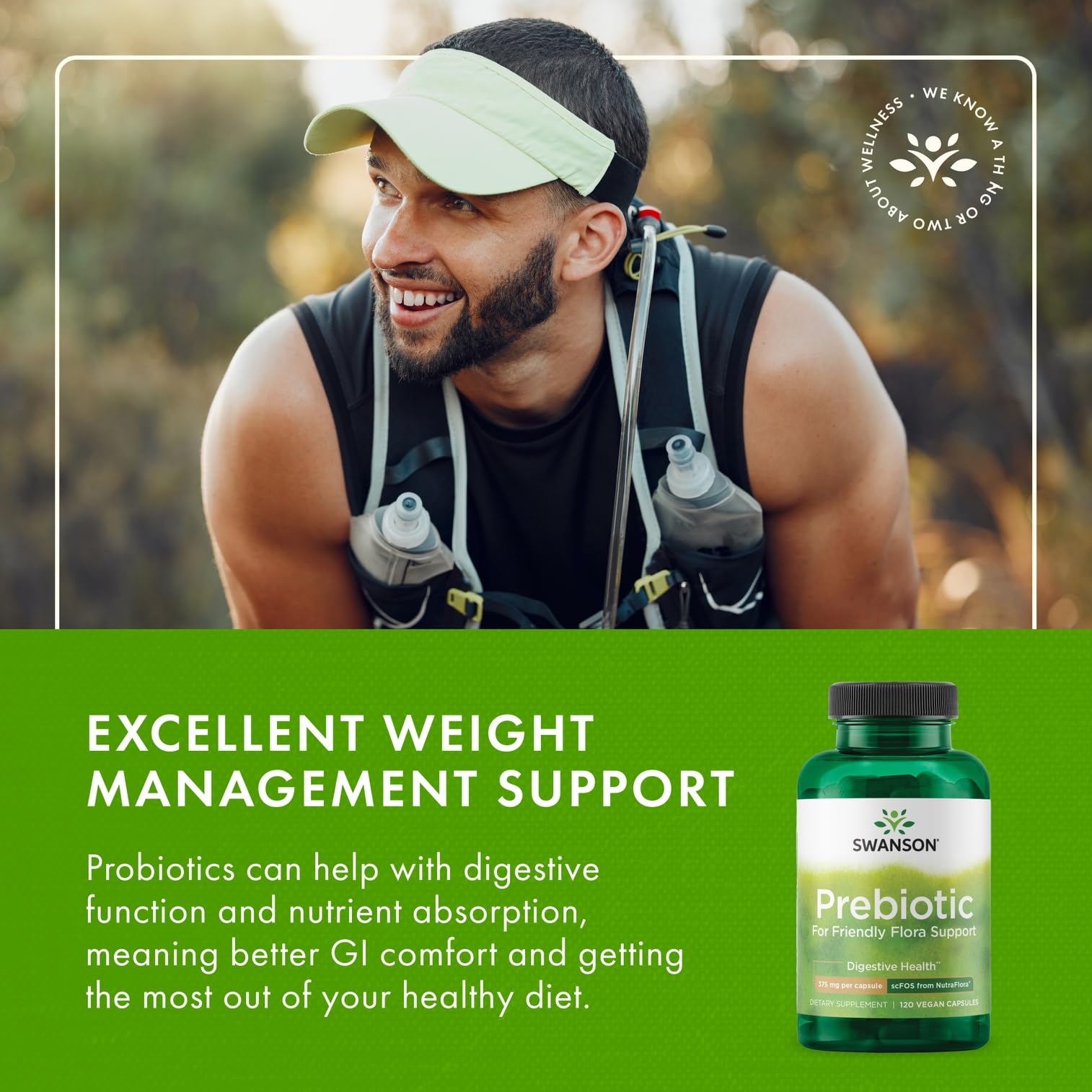 Swanson Prebiotic Capsules – Gut Health & Digestive Support (120 Veggie Capsules, 750 mg) – 4 Pack