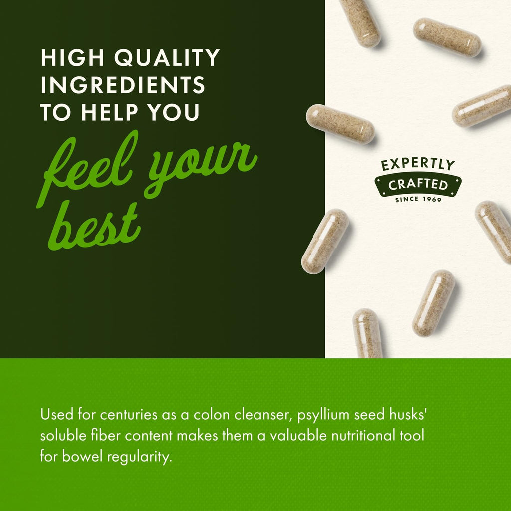 Swanson Psyllium Husk Dietary Fiber Supplement 610 mg - 300 Capsules (3-Pack)