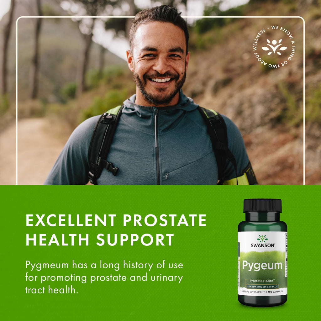 Swanson Pygeum - Prostate & Urinary Health Herbal Supplement (100 Capsules, 125 mg Each)