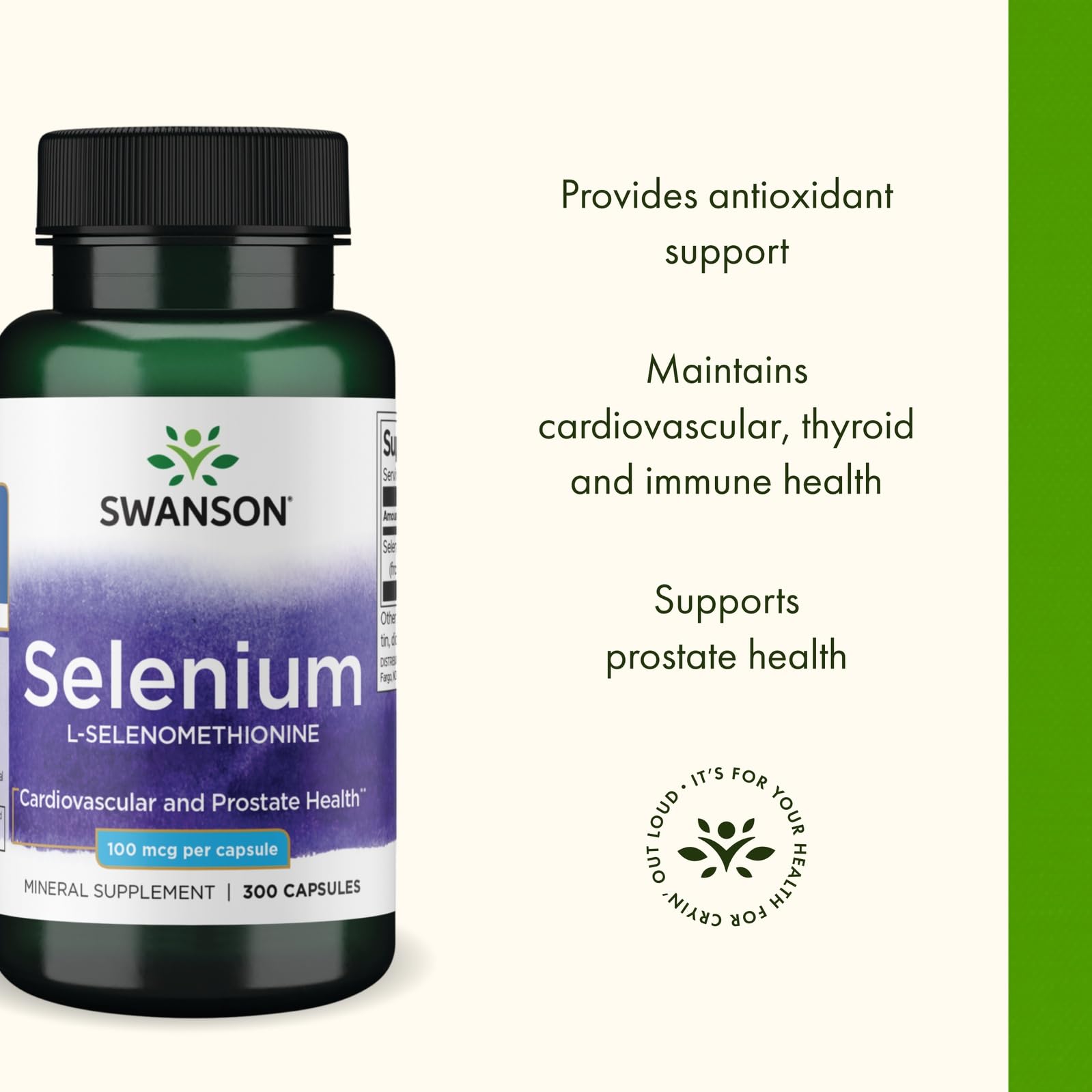 Swanson Selenium (L-Selenomethionine) - 2 Pack, 300 Capsules, 100mcg - Heart & Prostate Support