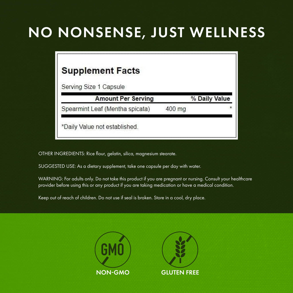 Swanson Spearmint Leaf Full Spectrum 60 Caps – Digestive Health Support