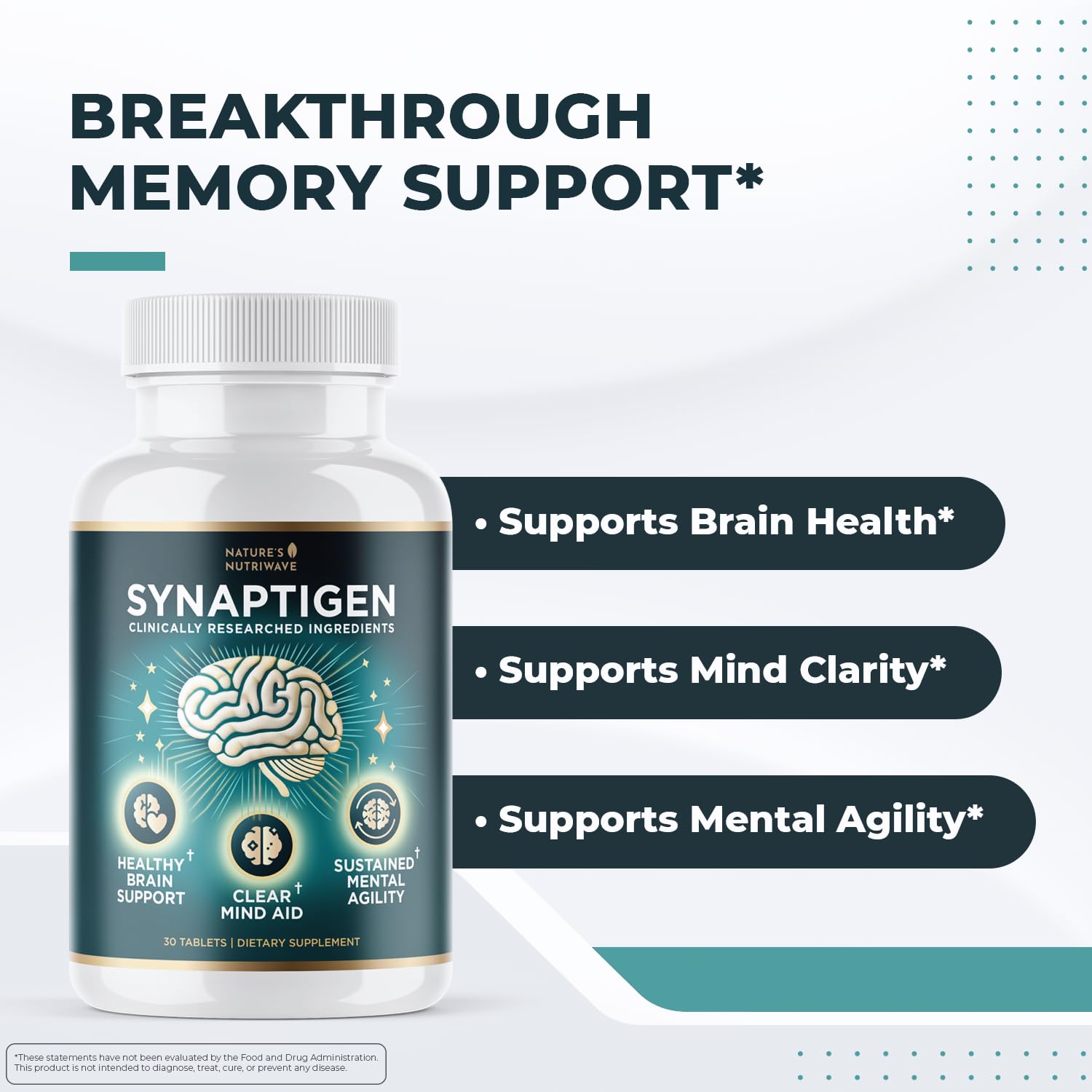 Synaptigen – Natural Probiotic & Inulin Supplement for Daily Wellness | Made in USA, Non-GMO, 30 Tablets