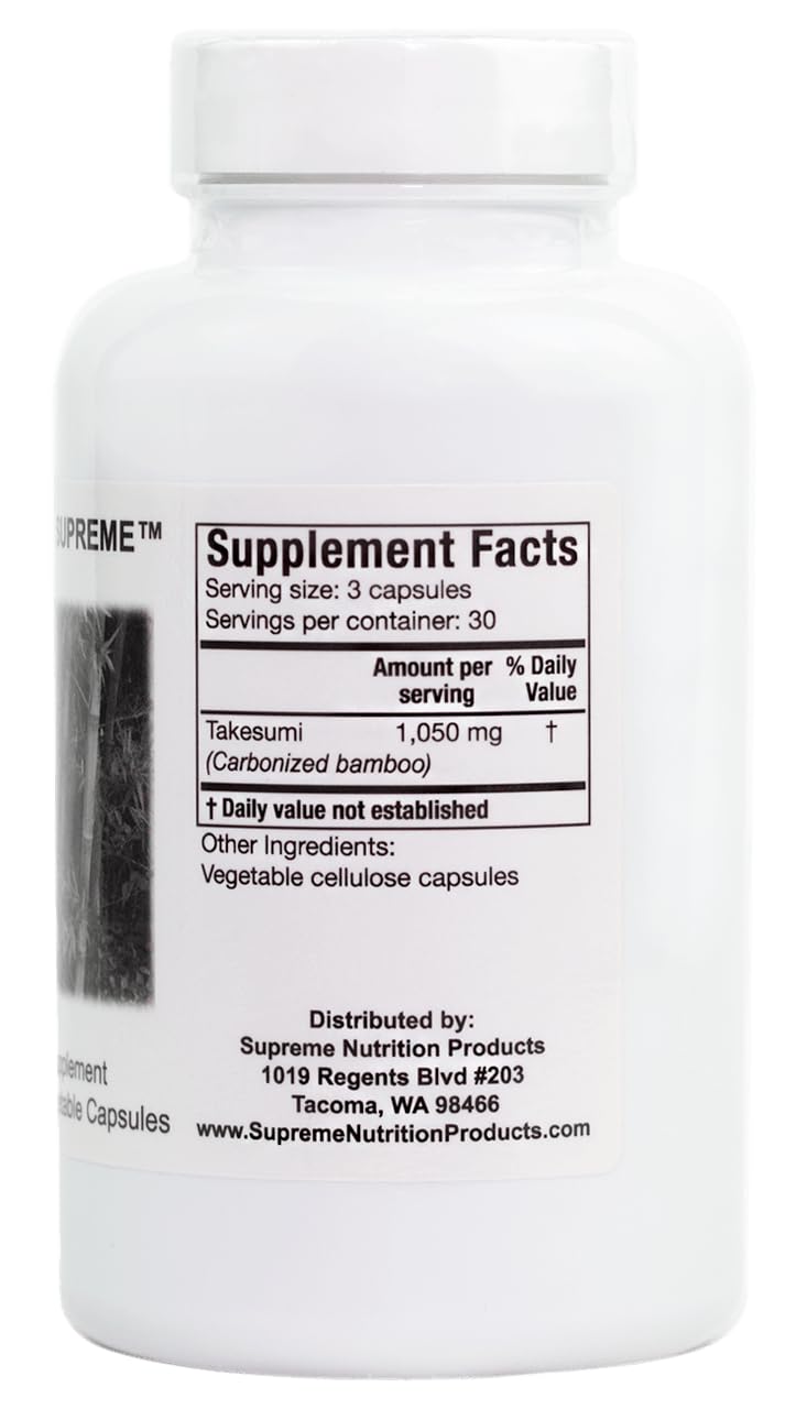 Supreme Nutrition Takesumi Supreme, 90 Pure Activated Bamboo Charcoal Vegetarian Capsules