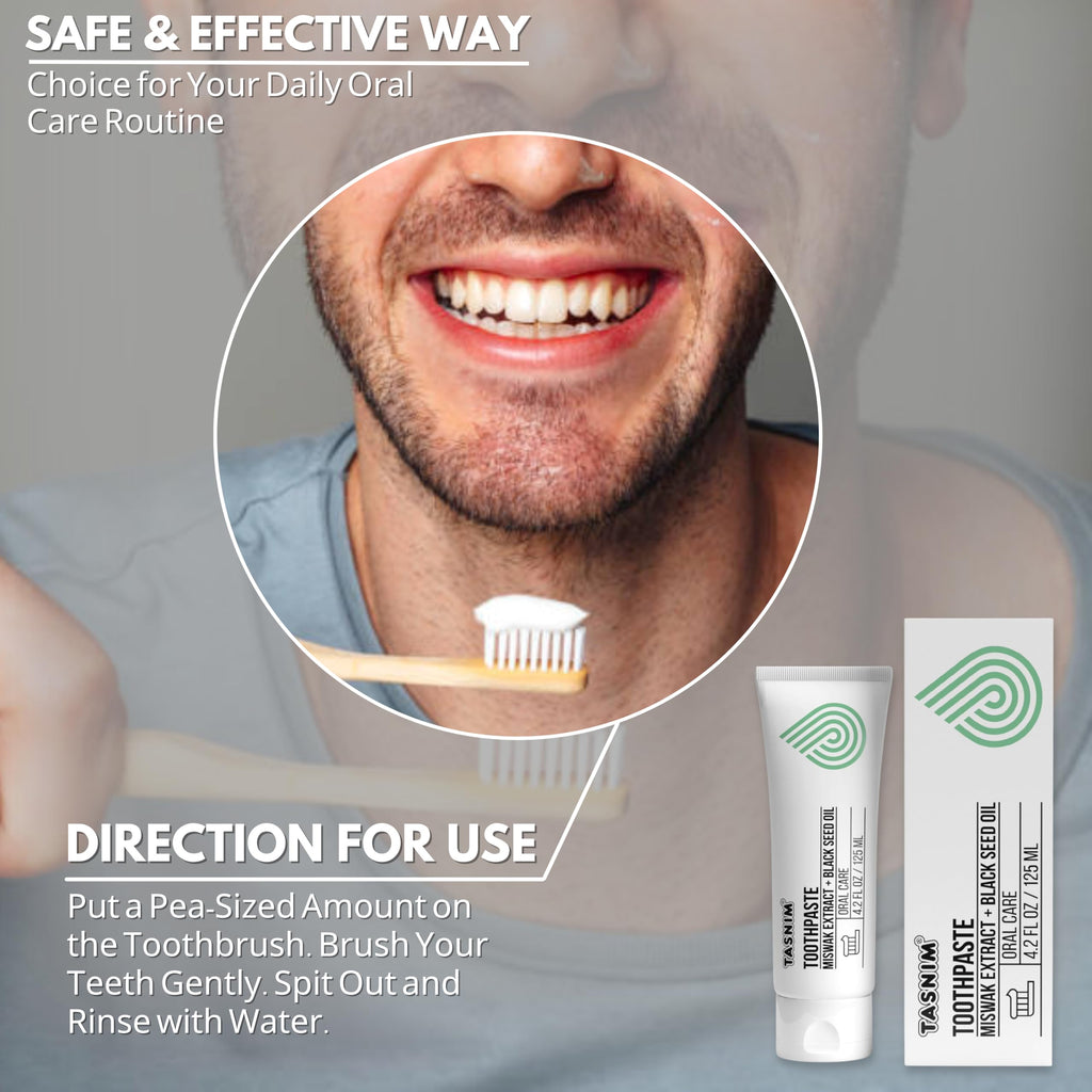 Tasnim Miswak Toothpaste 125ml - Fluoride Free Natural Oral Care