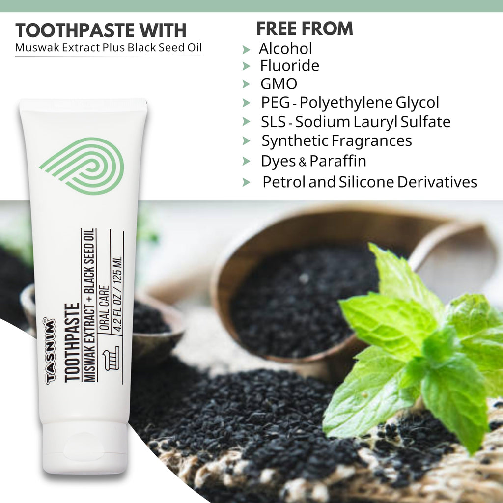 Tasnim Miswak Toothpaste 125ml - Fluoride Free Natural Oral Care