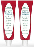 Tate's No Flavor Fluoride-Free Toothpaste – All-Natural, Cavity Protection (Pack of 2)