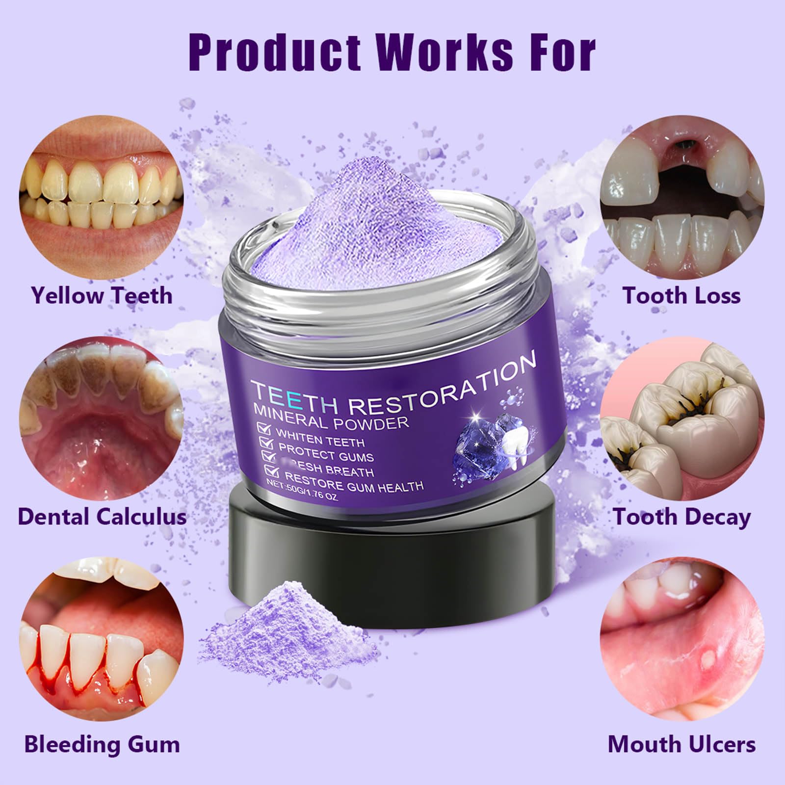 Teeth Restoration Mineral Powder - Strengthen Teeth & Gums | Oral Care Mineral Powder