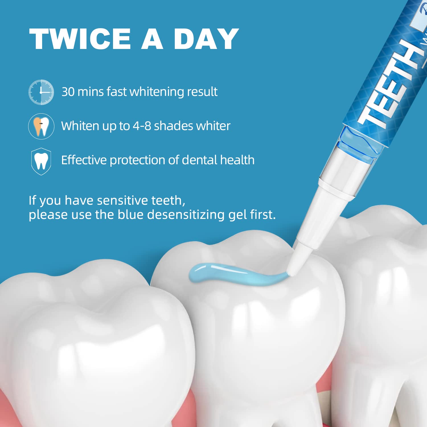 Teeth Whitening Pen 5-Pack – 70+ Treatments, 1–6 Shade Whiter in 1–2 Weeks