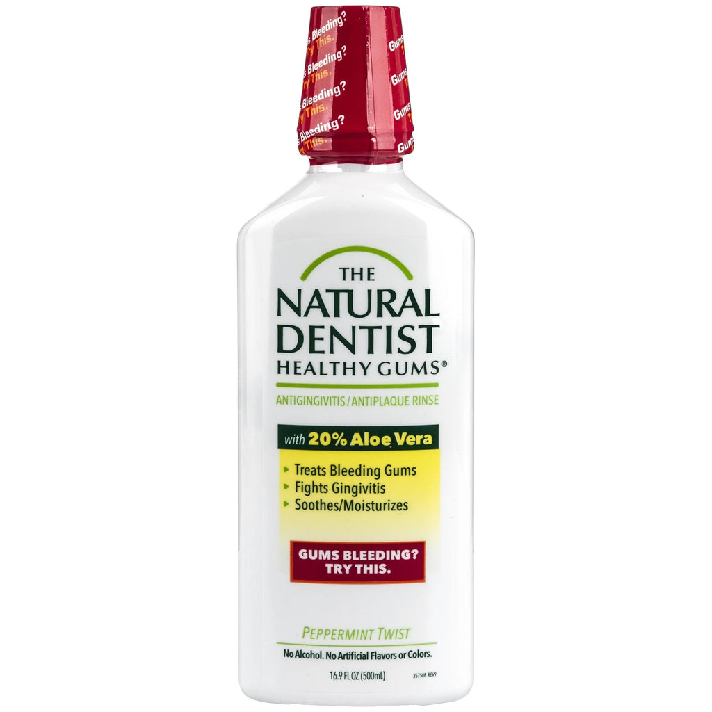 The Natural Dentist Mouthwash Healthy Gums Peppermint Twist 16.9 fl oz | Daily Oral Rinse