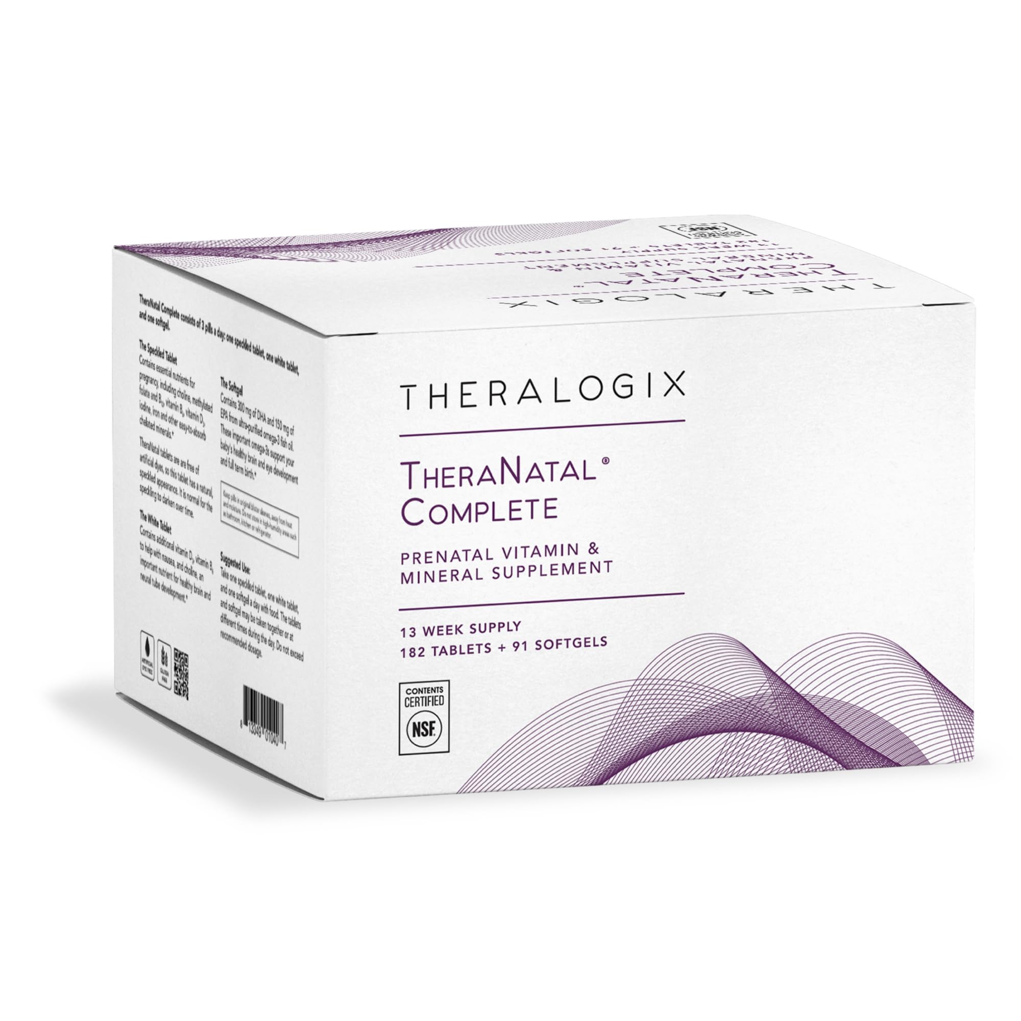 Theralogix TheraNatal Complete Prenatal Vitamin – 91-Day Supply, NSF Certified