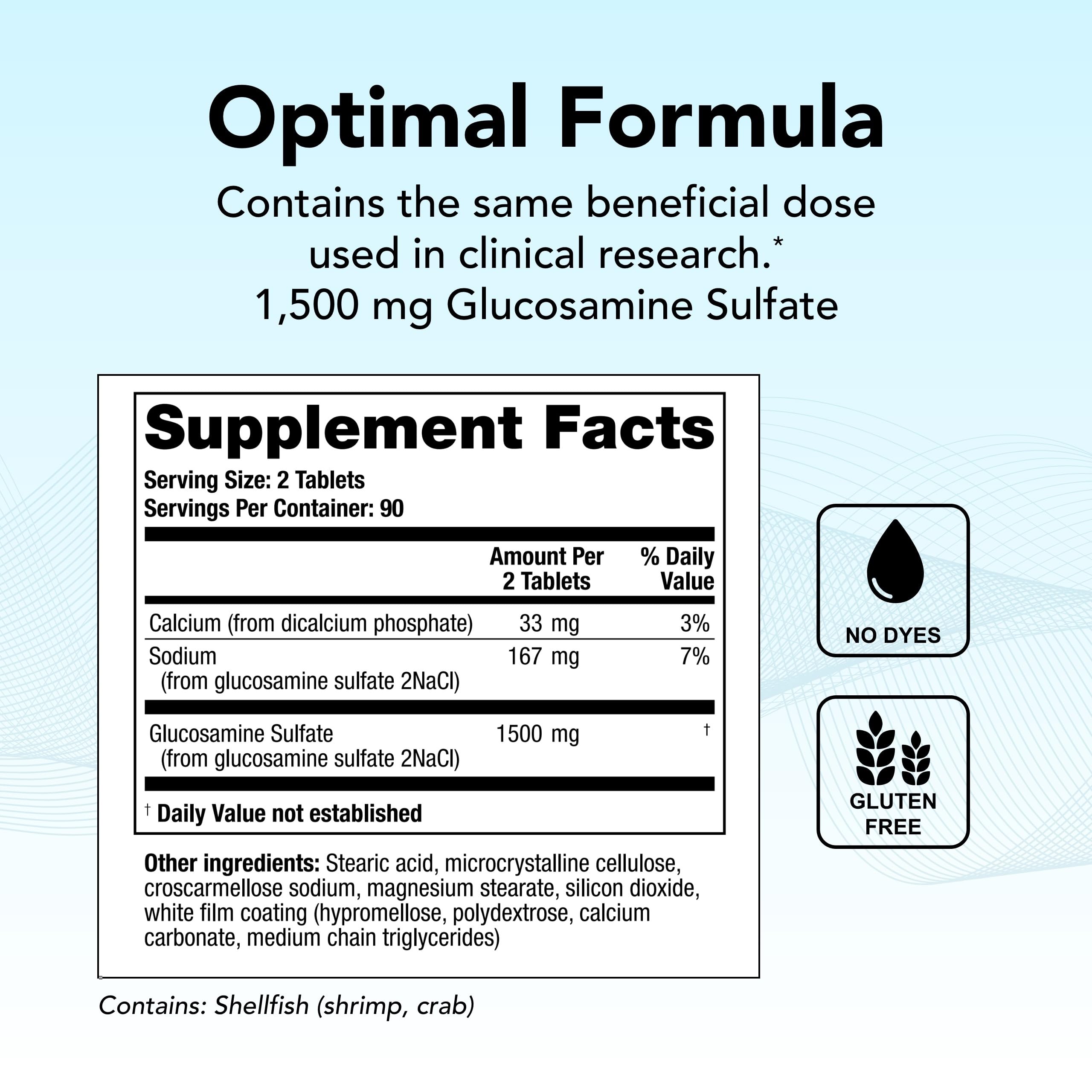 Theralogix OptiFlex-G Glucosamine Sulfate 1500 mg – 90-Day Joint Support, 180 Tablets, NSF Certified