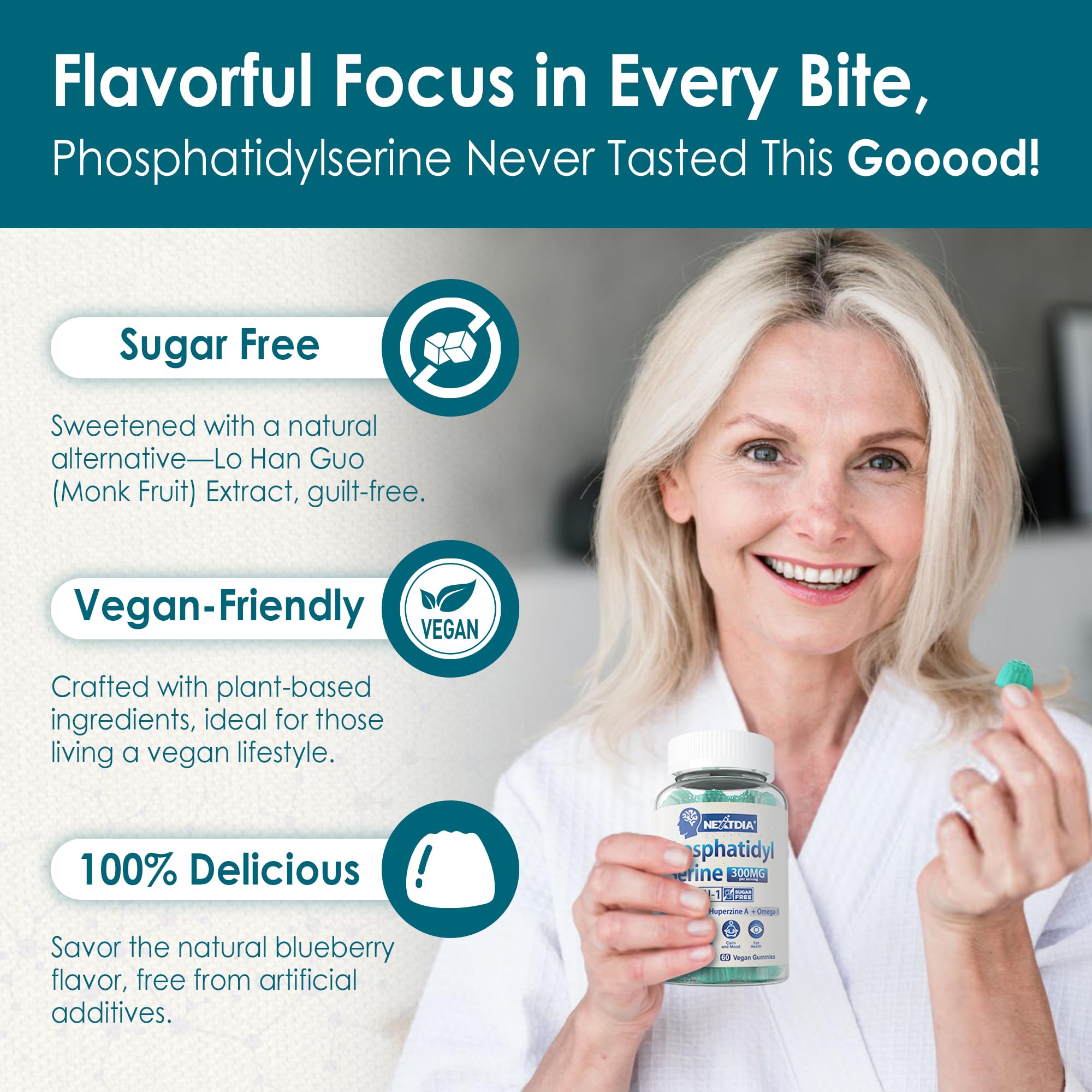 Phosphatidylserine Nootropic Gummies – Focus & Energy (60 Ct)