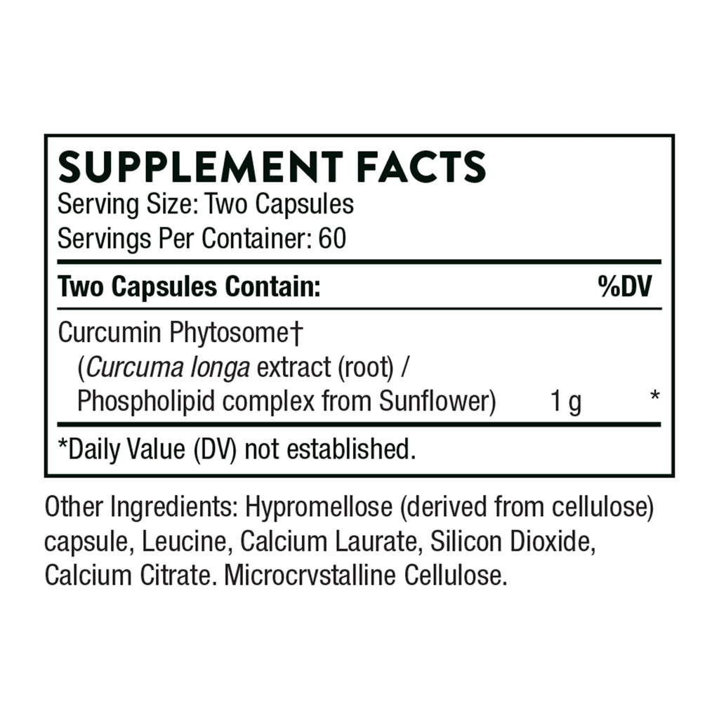 THORNE Curcumin Phytosome Meriva 1000 mg — Clinically Studied, High Absorption | 60 Servings
